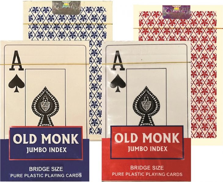 Old Monk Bridge 100% Plastic Playing Cards-Jumbo Index main image